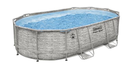 Coleman Power Steel 16 ft. x 10 ft. x 42 in. Oval Metal Frame Above Ground Pool Set